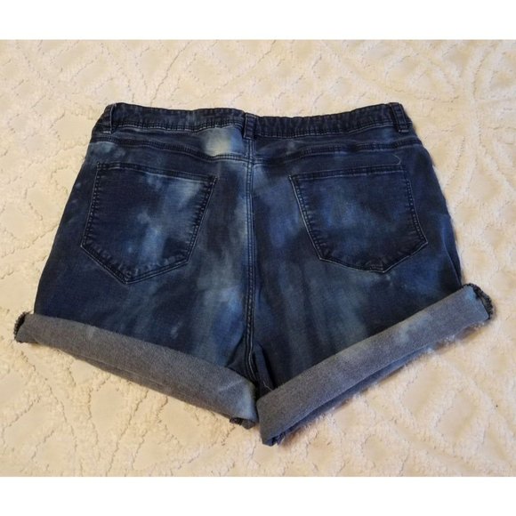 Custom Reverse Tie-Dye Denim Cut offs shorts Route 66 Sz 32 - Picture 3 of 6